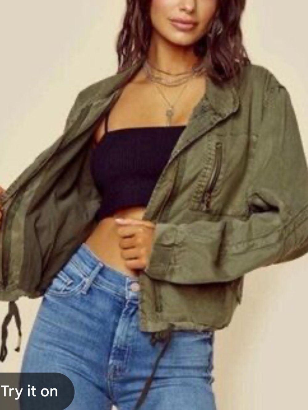 Young Fabulous & Broke Olive Green Bomber Jacket Size Medium